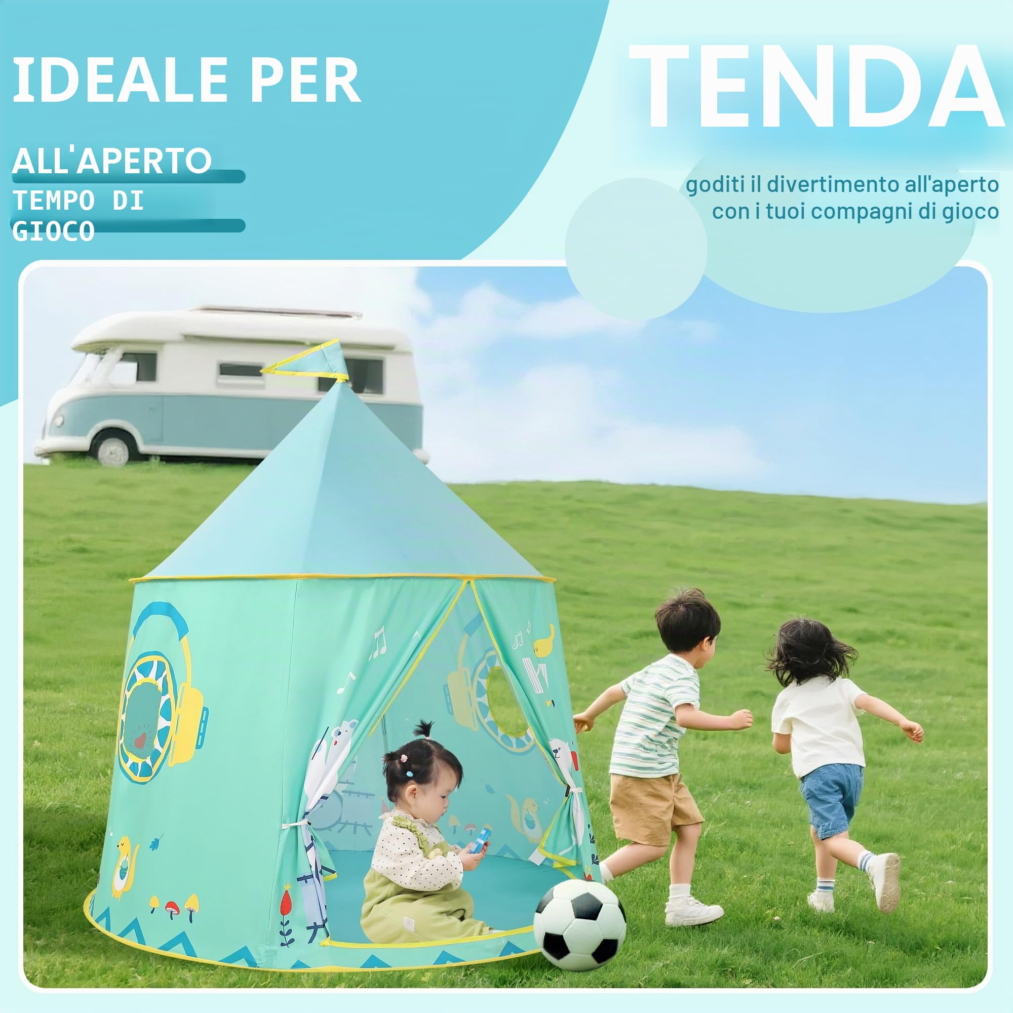Tenda da gioco tenda per bambini per interni ed esterni, tenda da gioco per bambini, tenda castello principessa principe, tenda pop-up portatile indiana, tenda Tipi, cameretta dei bambini casetta