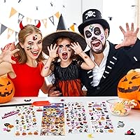Vista 4 de Calcomanías de Halloween hinchadas para niños pequeños, hojas de calcomanías de espuma de Halloween 3D, autoadhesivas, pequeñas calcomanías