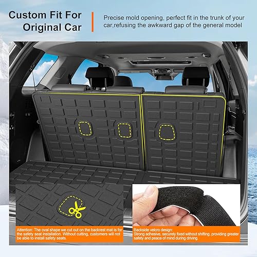 Miniatura 2 de powoq Compatible con Hyundai Palisade 2020-2023, tapete de respaldo de revestimiento de carga TPE detrás de la tercera fila, protector de asiento