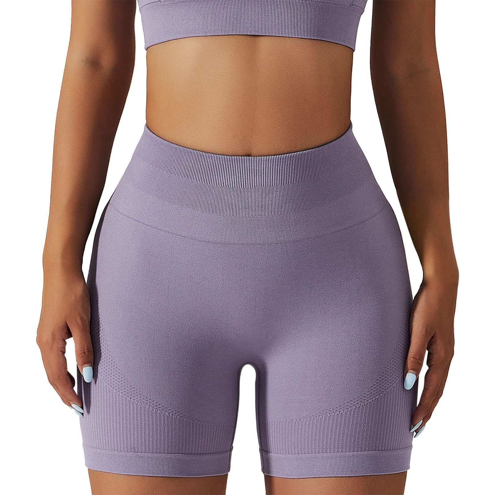 LindoMakerWomens Gym Shorts High Waisted Workout Quick Dry Biker Shorts Sexy Stretchy Comfy Yoga Tights with Pockets