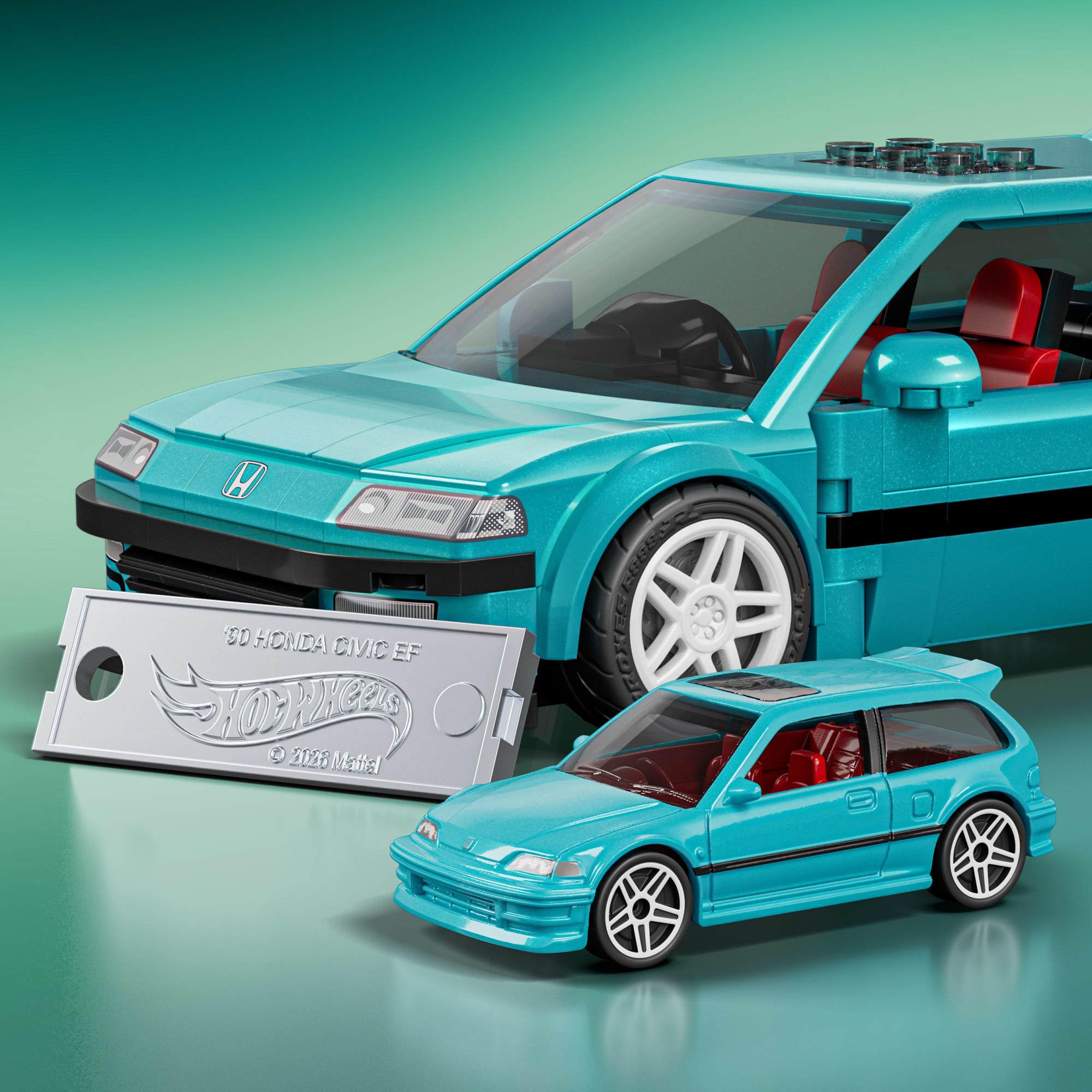 Mattel Brick Shop Klocki Hot Wheels Speed Series Custom ’90 Honda Civic EF Samochód do zbudowania, 248 elementów, zestaw konstrukcyjny dla dorosłych kolekcjonerów i dla dzieci od 10 roku życia, JHF62