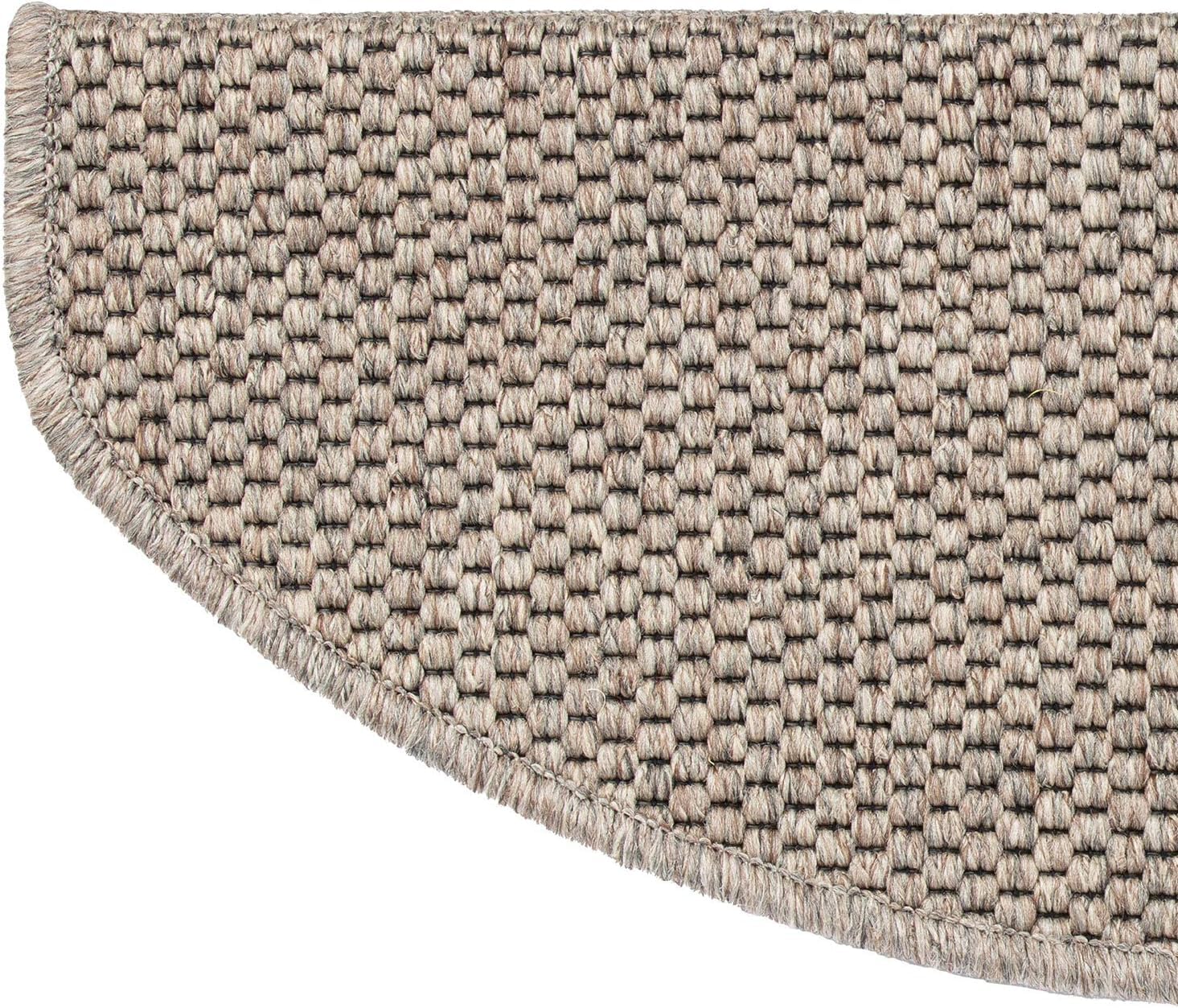 casa pura Tappeto per gradini calcuta effetto sisal - Kalkutta - in tessuto piatto, resistente protezione per scale - 65 x 23,5 cm - semicircolare - singolo gradini (Taupe)