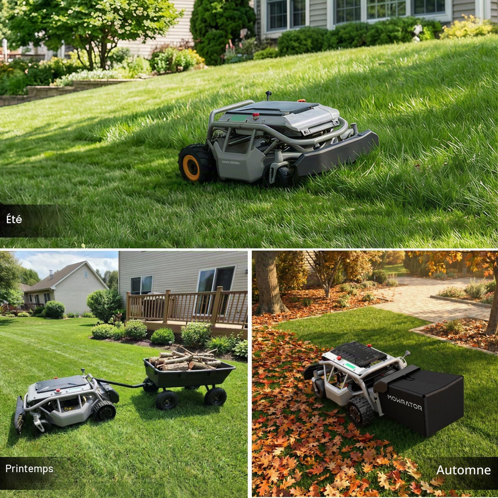 Mowrator S1 2WD 12Ah Tondeuse télécommandée 53 cm 24°(45%) 3 Saisons | Entretien quotidien, lame mulching incluse, hauteur 4,5–11,6 cm, jusqu'à 3 000 m², prêt à l'emploi
