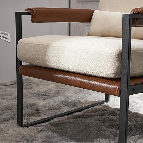 Miniatura 5 de Accent Chairs for Living Room Modern Lounge Chair Single Iron Frame Chair Linen Honeycomb Skin Indoor Leisure Armchair Makeup Chair Reading Chair