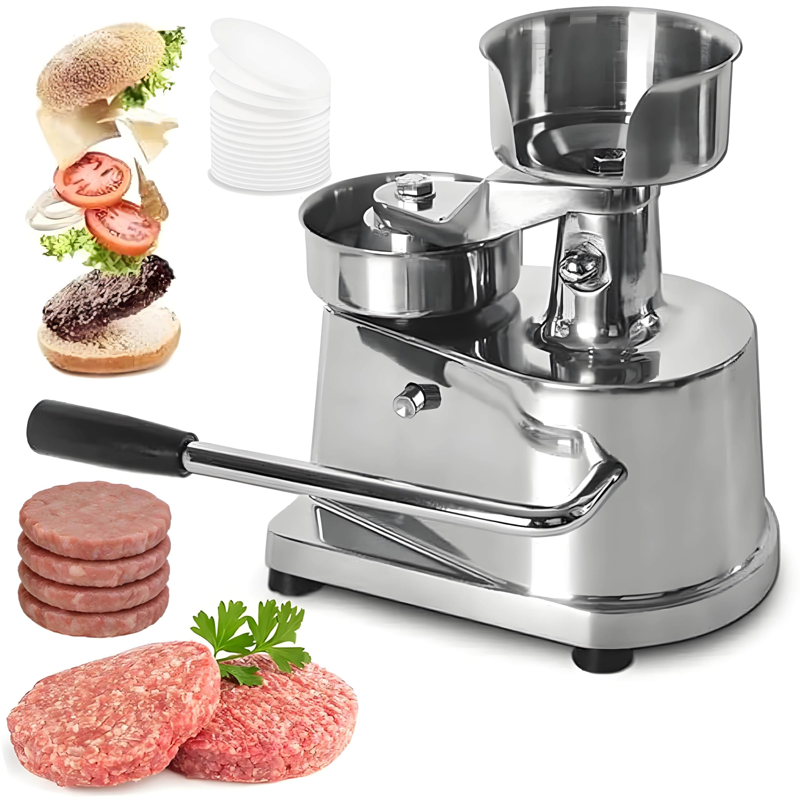 Komercyjny przyrząd do pieczenia ciasta do burgerów, hamburgerów, do pieczenia ciasta wołowego, wytrzymała prasa do burgerów ze stali nierdzewnej klasy spożywczej, kuchenny procesor do