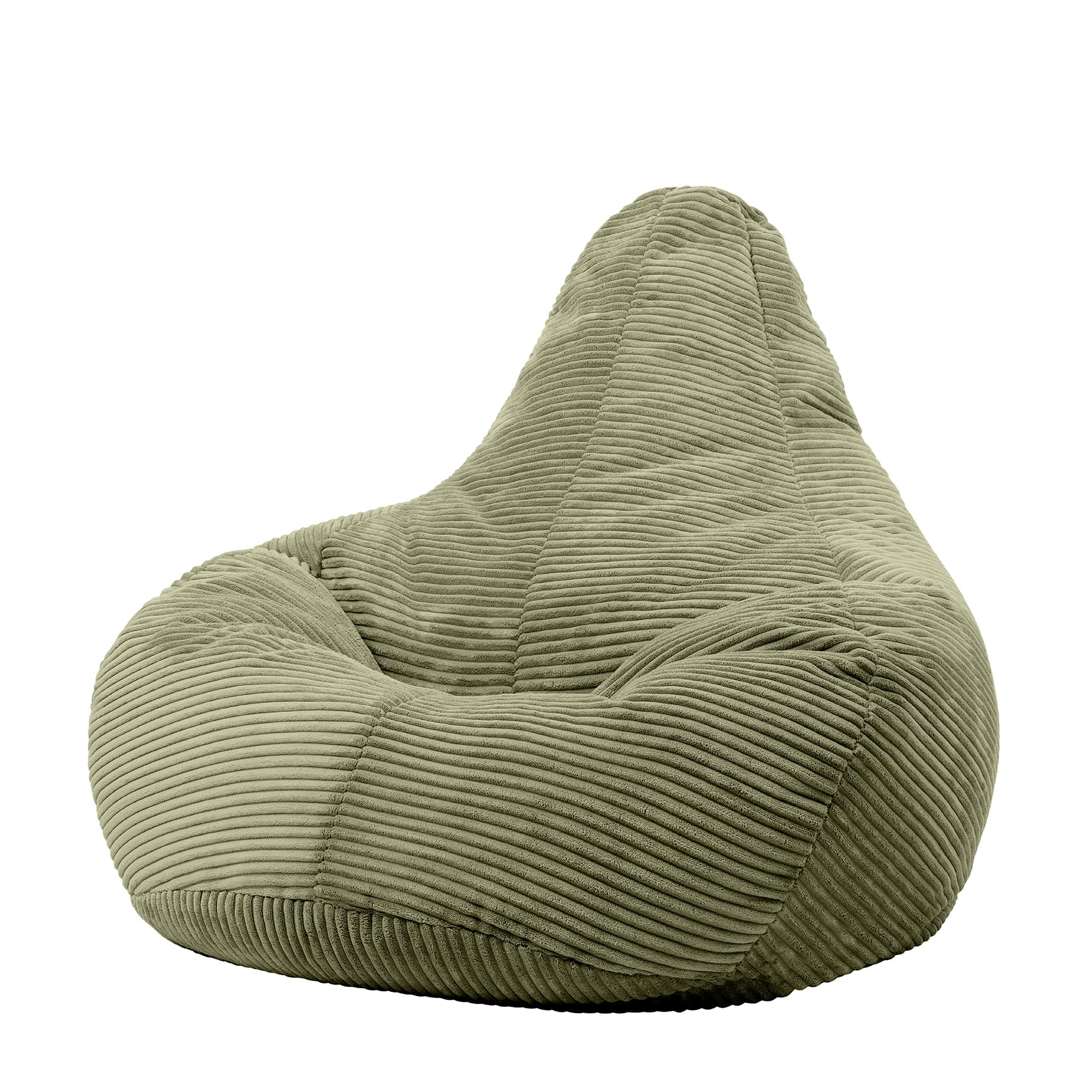 icon Dalton Cord Recliner Bean Bag, Sage Green, Large Adult Bean Bag Chair with Filling Included, Comfy Chair, Living Room Furniture, Bedroom Furniture