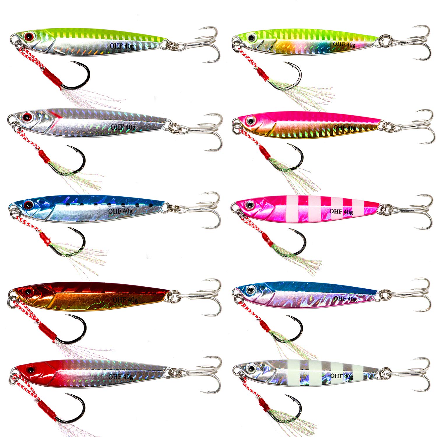 Amazon.co.jp: OHF メタルジグ セット 30g 7㎝ 40g 8