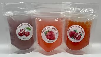 Fruity Red Selection Boba Bubble Tea Make at Home Kit 6-12 Extra Large Drinks