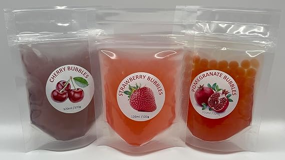 Fruity Red Selection Boba Bubble Tea Make at Home Kit 6-12 Extra Large Drinks