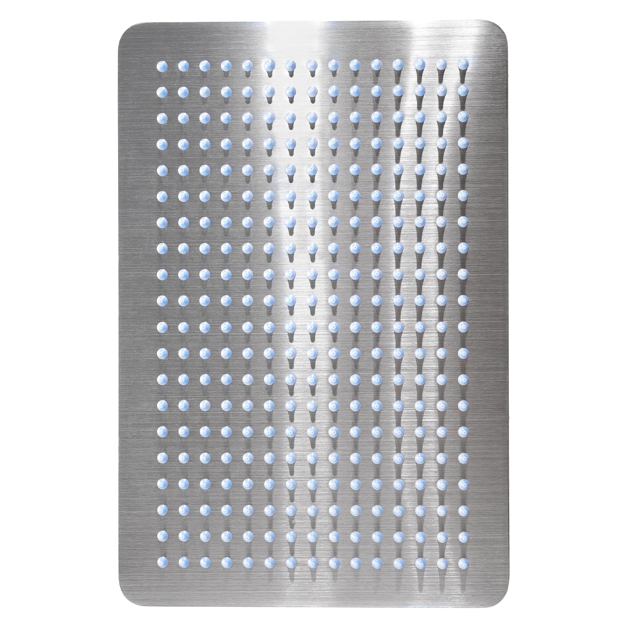 Photo 1 of 12-Inch Rectangle Rain Shower Head, KES Ultra-Thin High Pressure Rainfall Shower Heads, 300 Nozzles for Dense Water Flow, Full Body Waterfall Coverage, Wall or Ceiling Mount, Brushed Steel, J215F18-BS