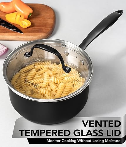 Miniatura 4 de MICHELANGELO Juego de cacerolas de acero inoxidable, sartén de base triple con tapas, olla de acero inoxidable para todas las estufas, compatible