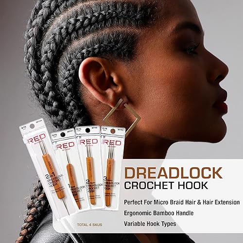 Vista 5 de RED by Kiss Gancho de ganchillo para rastas, herramienta de gancho de ganchillo para rastas, cerraduras de temor, aguja de ganchillo