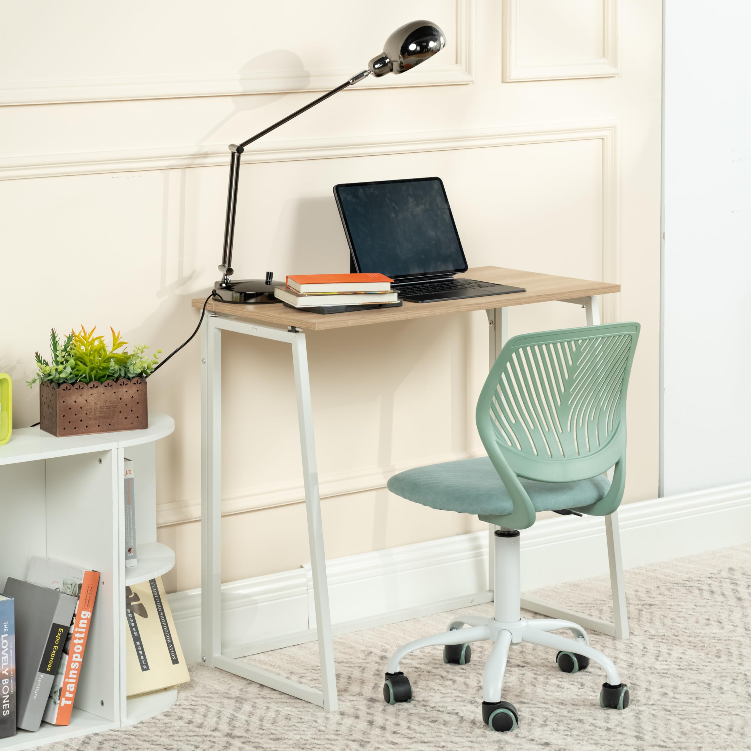 FurnitureR Home Office ergonomiczne krzesło obrotowe z kółkami z regulacją wysokości, nowoczesne krzesło komputerowe do gabinetu i biura