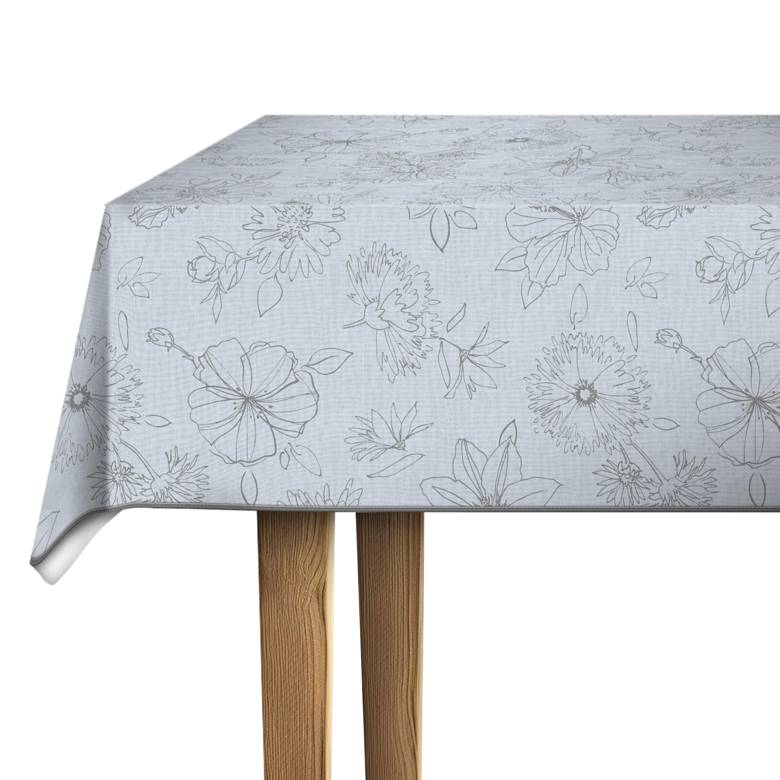 d-c-fix Oilcloth Tablecloth - Manhattan Palmas Grey (150cm) - Vintage Style Tablecloth for Kitchen Dining Garden Table - Food Safe Washable & Waterproof