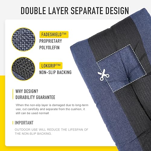 Miniatura 5 de Sunrox LokGrip - Cojín de banco de espuma viscoelástica antideslizante, resistente al agua, duradero, grueso, para exteriores e interiores, 36 x 14