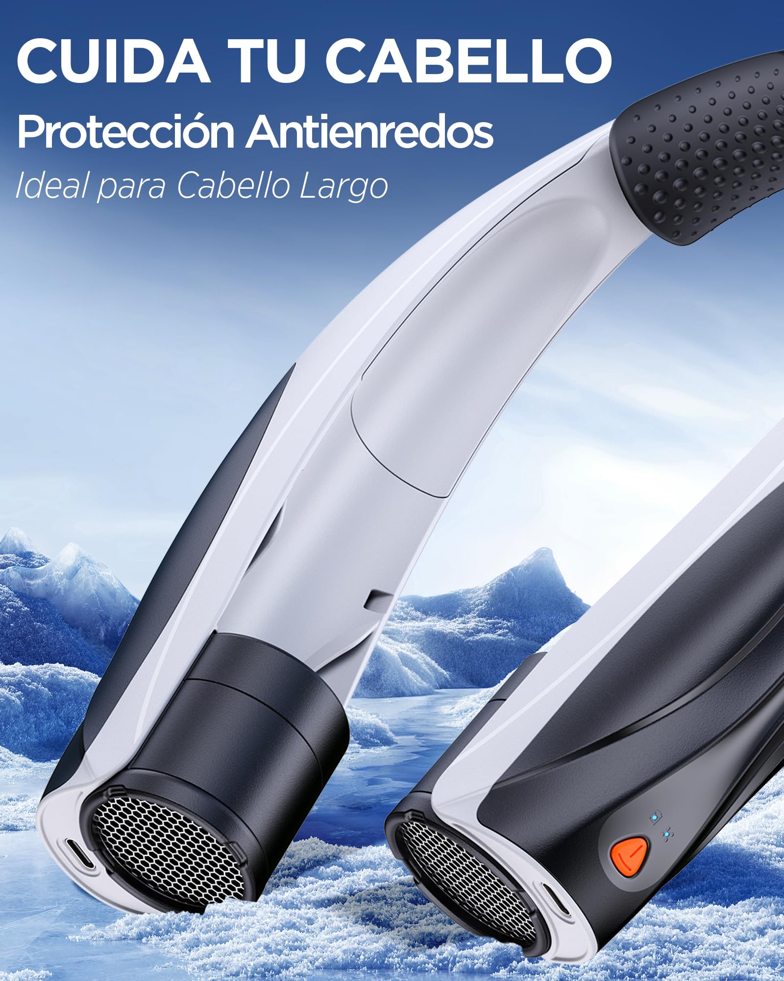 Lepwings Ventilador de Cuello, Mini Ventilador Portatil Recargable USB 6000 mAh, Ventilador Cuello con 6 Velocidades, Ventilador Personal Ligero Ideal para Viajes, Oficina, Hogar y Aire Libre - Negro