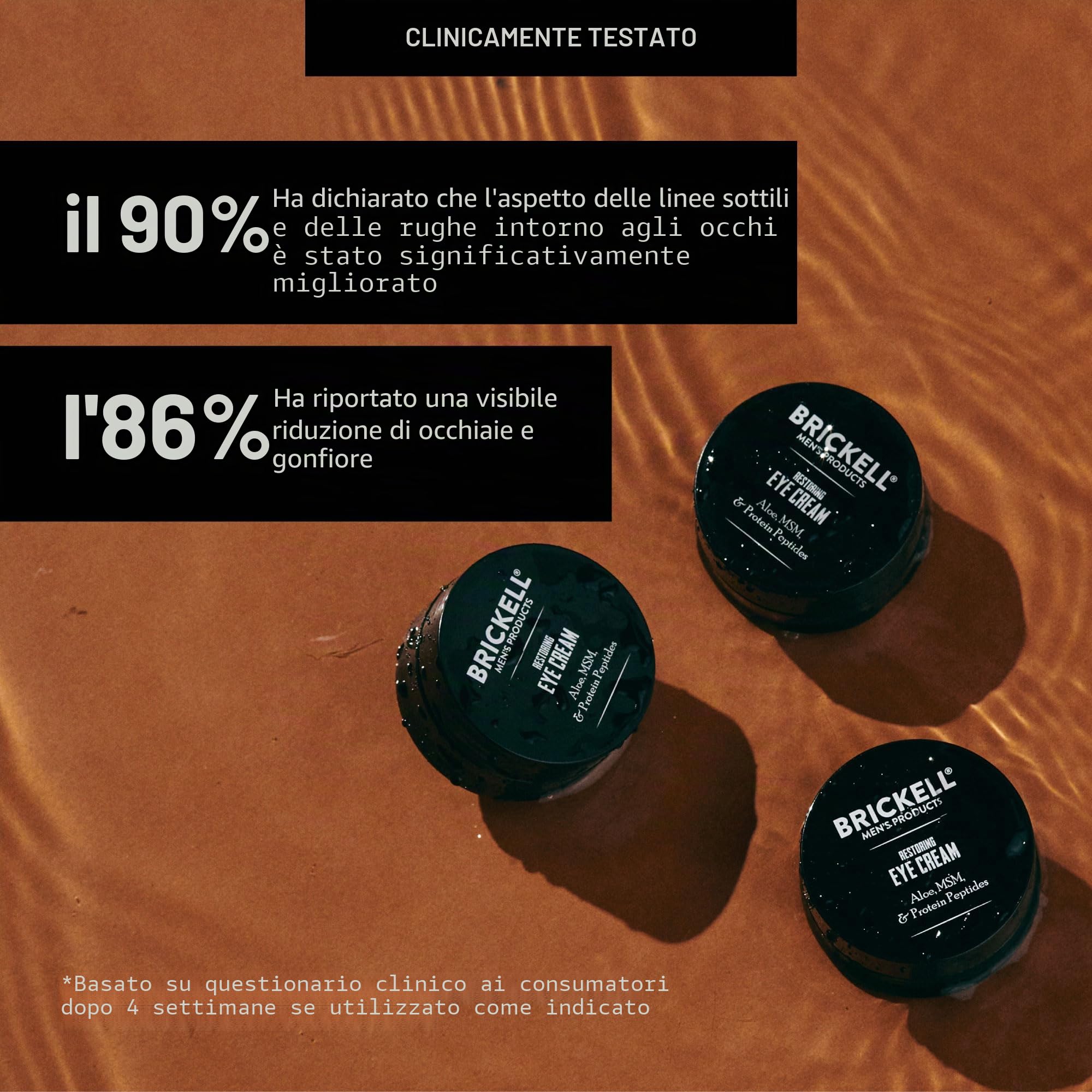 Brickell Men's Products Crema Ripristino per Occhi, Naturale ed Organica, anti-invecchiamento, Crema per Occhi per ridurre il gonfiore, le rughe i cerchi neri e le borse sotto gli occhi, 15 ml