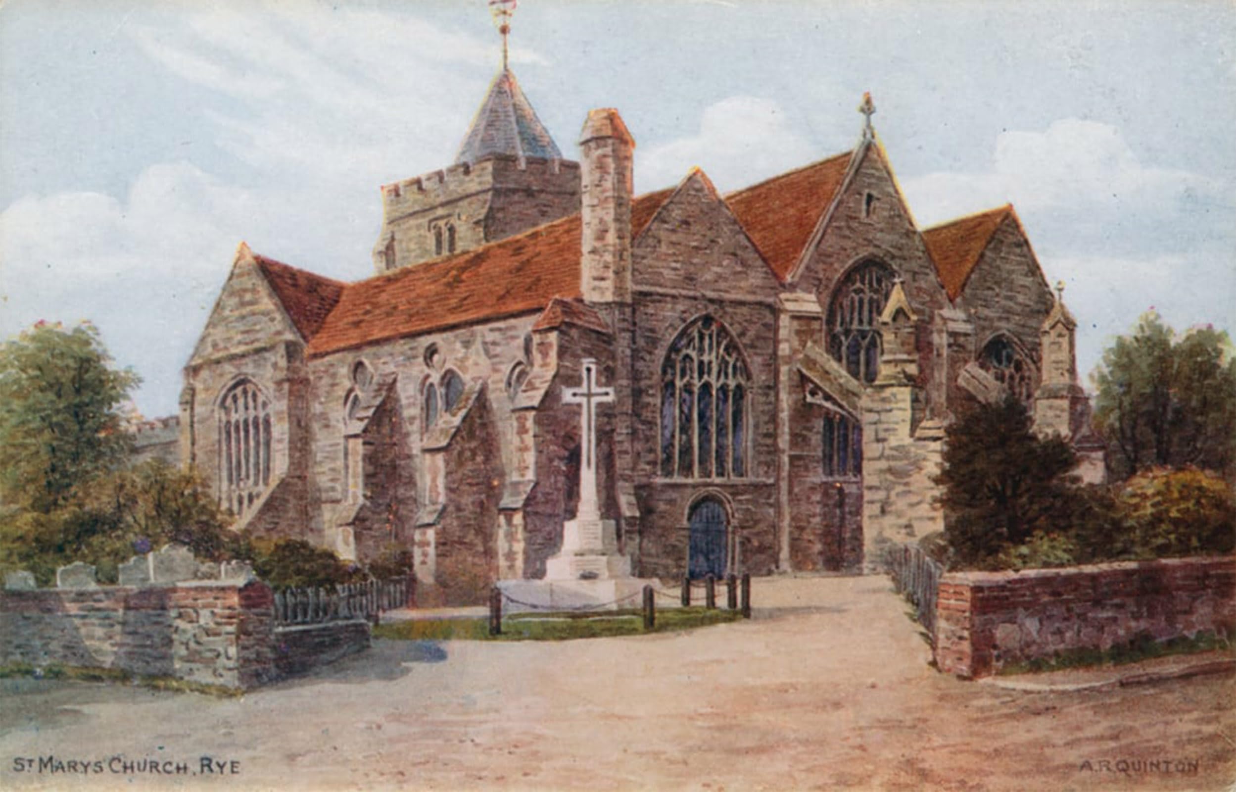 ARTXLXXBN Famous Print Painting Colorful Art Print St Marys Church Rye by Alfred Robert Quinton Canvas Art Decorations for Home Decor 60x90cm