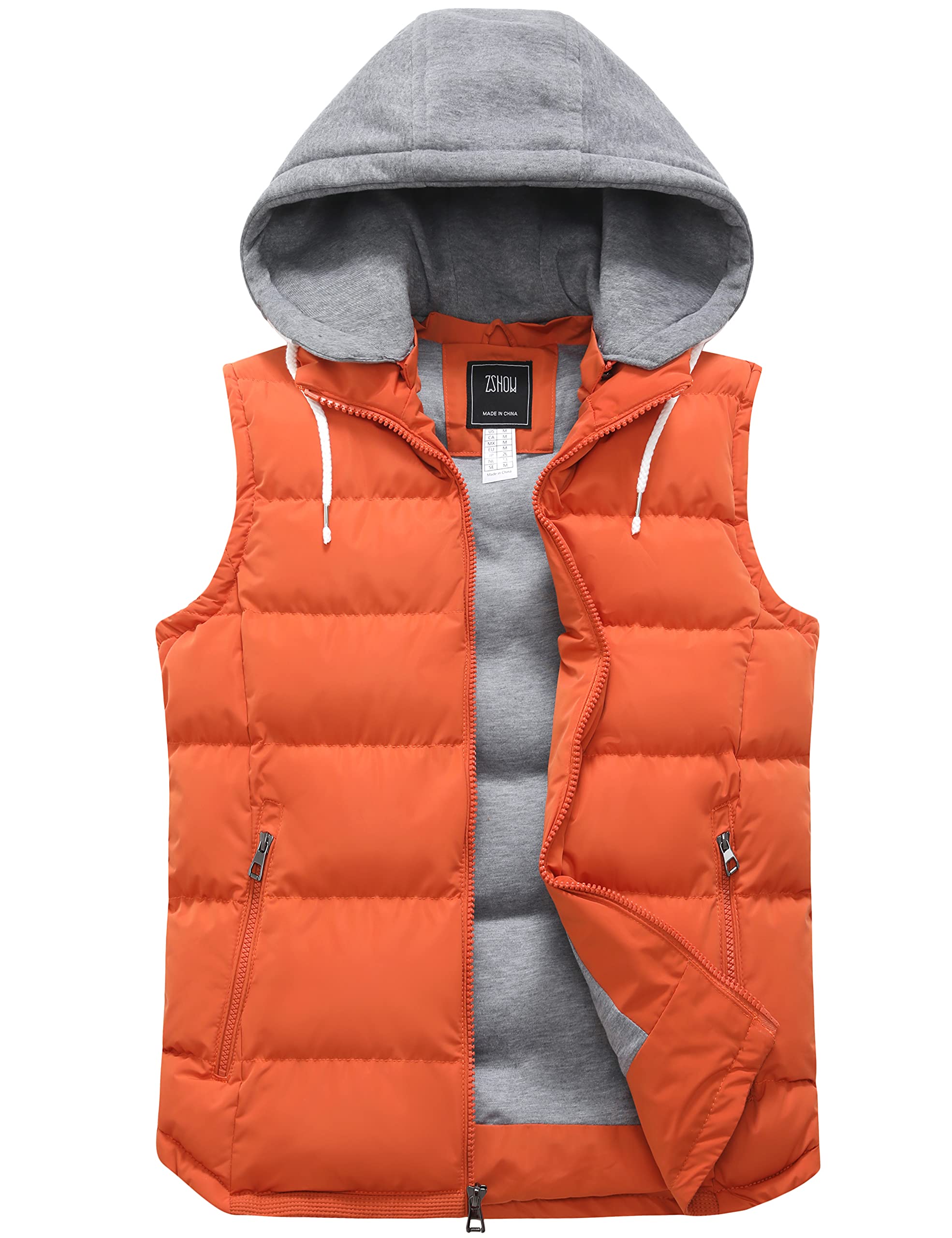 ZSHOW Men's Puffer Vest Warm Winter Vest Jacket Quilted Padded Vest Outdoor