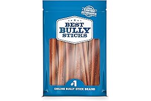 Best Bully Sticks for Medium/Large Dogs, 6 Inch, 8oz Natural Grass-Fed Beef Bully Sticks