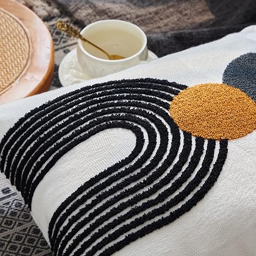 Miniatura 3 de Fundas de almohada bohemias y elegantes de 18 x 18 pulgadas, diseño geométrico, redondo, geométrico, decorativo, abstracto, para cama, sofá, sala de
