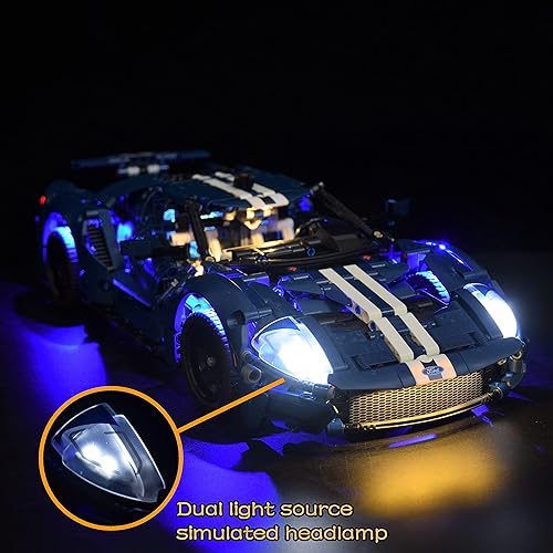 Miniatura 3 de LightGo Kit de iluminación LED diseñado para Lego 42154 2022 Ford GT Building Set, no incluye modelo (versión remota)