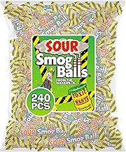 TOXIC WASTE - Sour Smog Balls - Crunchy & Chewy Sour Balls - Shooter Packs - Lime, Cherry, Strawberry, Lemon, Blue Raspberry, & Grape Flavors - 240 Piece Bulk Bag