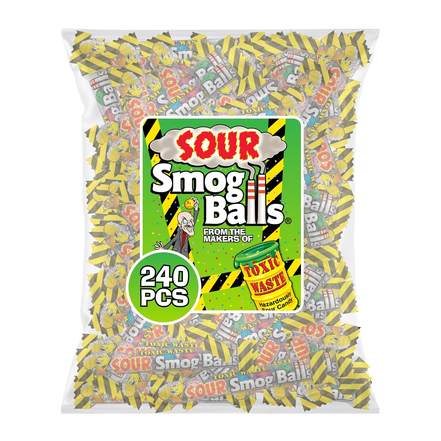 TOXIC WASTE Assorted Flavors Smog Balls of Shooter Packs, Poly Bag, 5.0 Pound