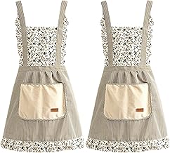 Chef's Apron, 2-Piece Kitchen Apron, Adjustable Aprons with 2 Pockets, Restaurant Aprons BBQ Bar Chef Kitchen, Unisex (Green)