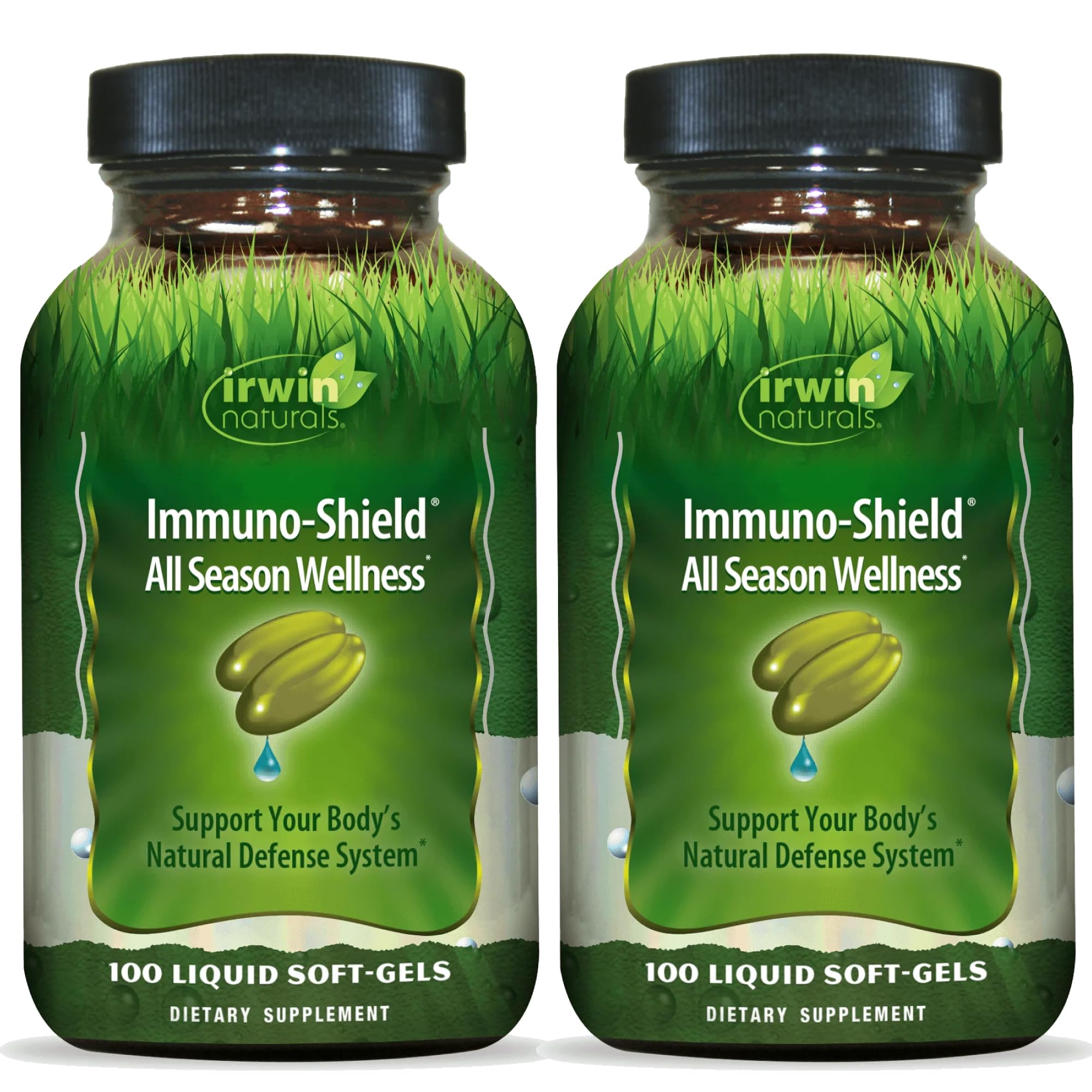 Immuno-Shield - 100 Liquid Softgels, Pack of 2 - All Season Wellness for Body's Natural Defense System - 32 Total Servings