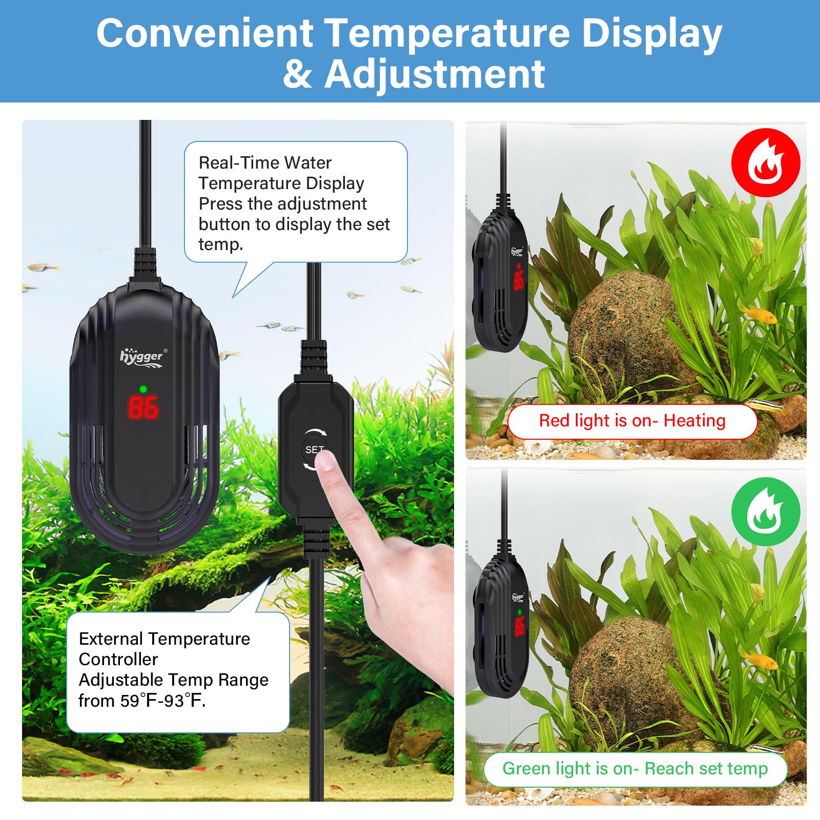 hygger Chauffage pour aquarium HG097 (100 W)