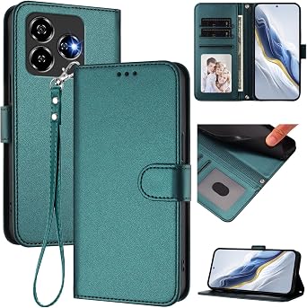 Pzwoxukhov Compatible with Nubia V60 Design Case Cover,Compatible with ZTE Blade V60 Vita Phone Case,Solid Color flip Shockproof Case Cover Green