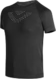 INBIKE Haut de Compression pour Hommes Léger T-Shirts de Sport Séchage Rapide Respirant Léger Running Fitness Noir L-XL - 1