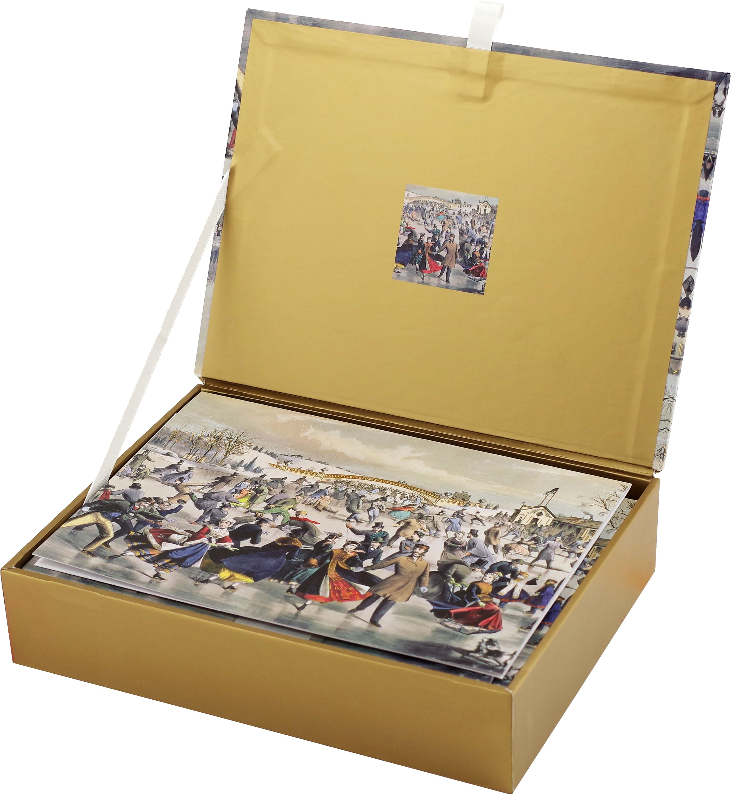 The Skating Pond Holiday Cards (Deluxe Boxed Holiday Cards), White, 7 x 5 inch - Image 4