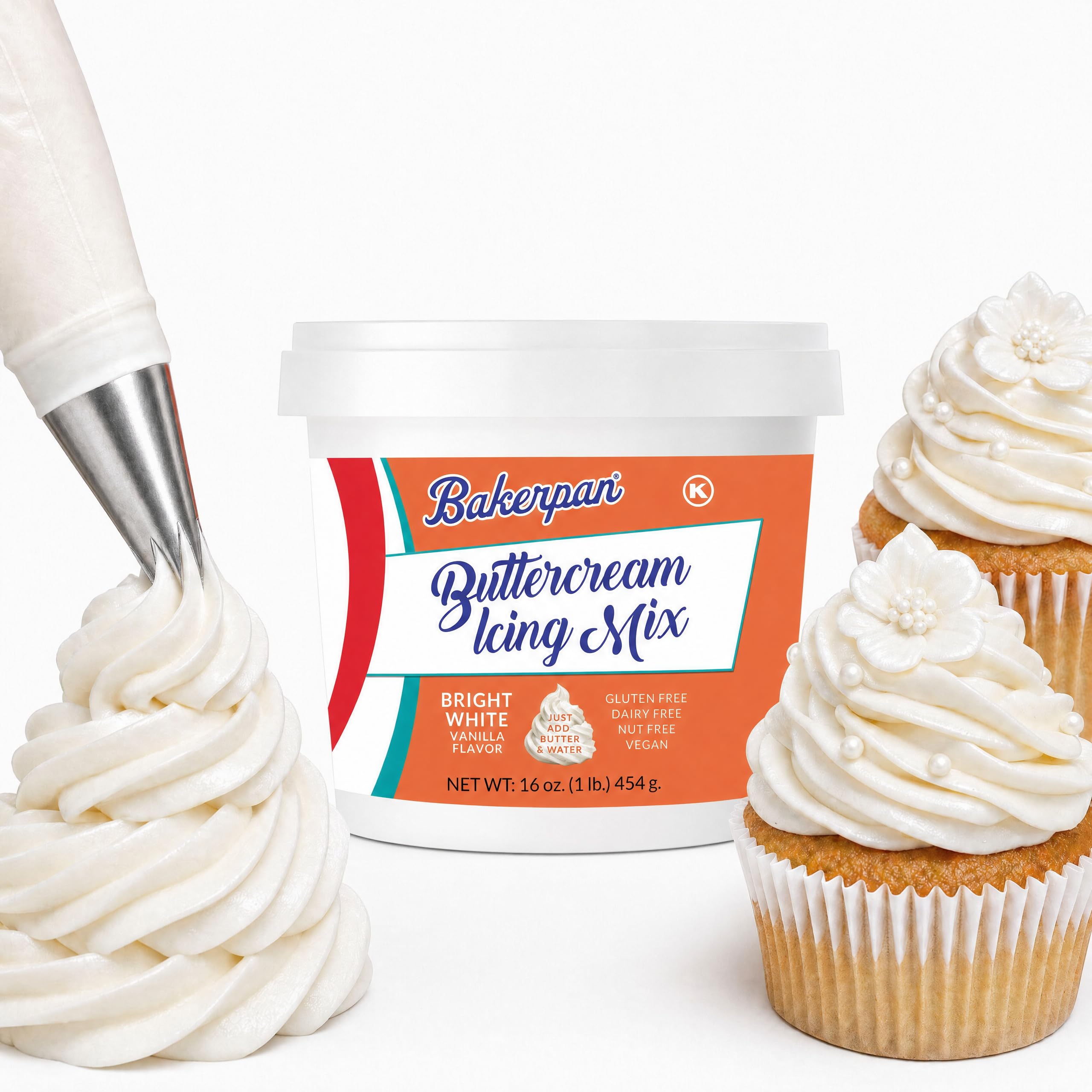 Bakerpan Buttercream Frosting Mix for Cake Decorating & Cupcakes - 1 lb