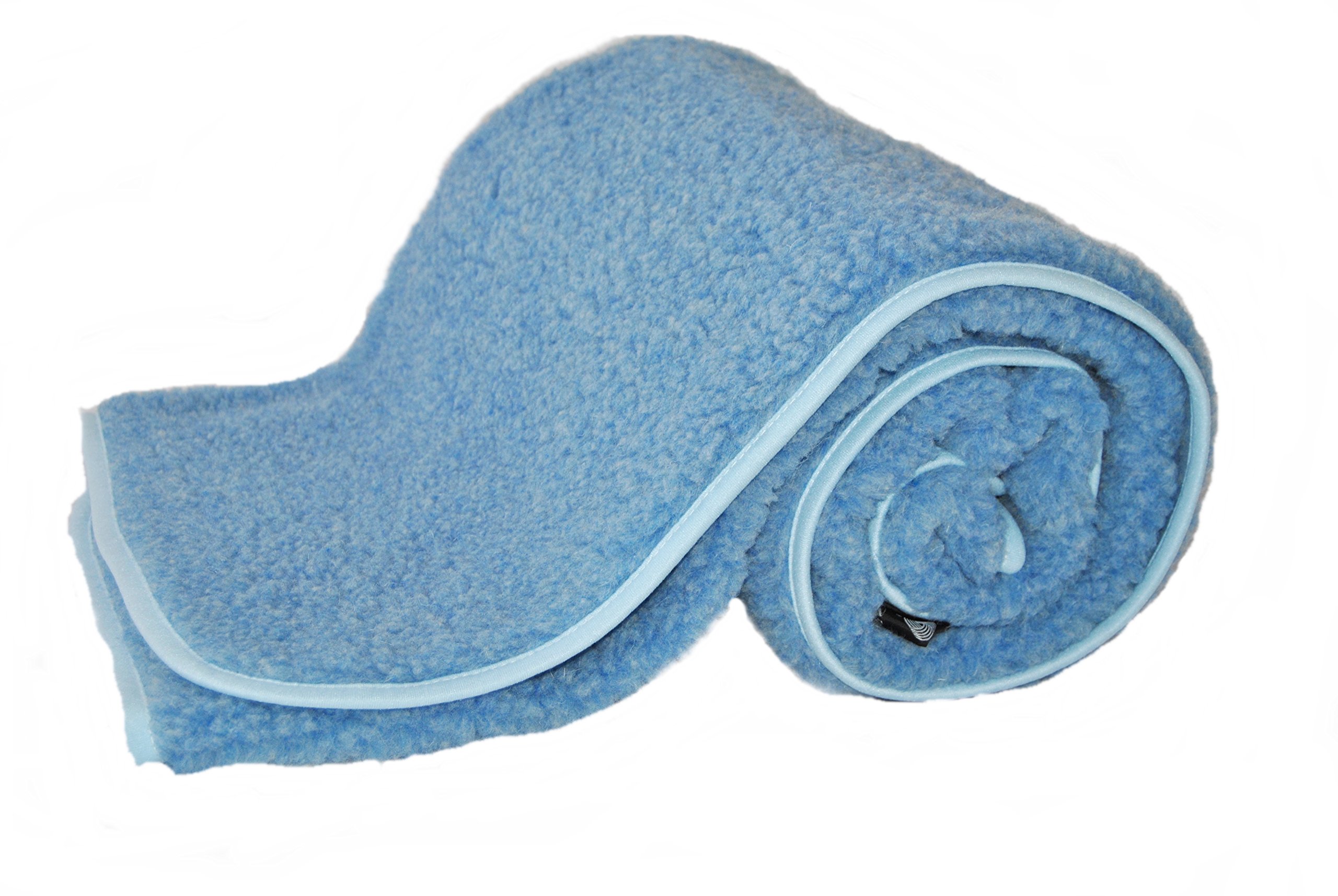 Coperta in Lana Merino Coperta Neonati Blu Bambino Coperta 120 x 150 cm, WOOLMARKED. Bambini Coperta Baby Blue Blanket. Regalo Perfetto ! Prodotto Naturale