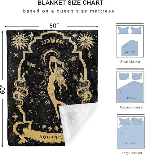 Miniatura 8 de Regalos de Sagitario, manta del zodiaco Sagitario de 60 x 50 pulgadas, regalos del zodiaco de Sagitario para mujeres, manta de constelación de luna,