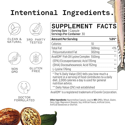 Miniatura 5 de Healist Essentials Suplementos Omega 3, cápsulas de suplemento de aceite de pescado para hombres y mujeres, salud del corazón, cerebro, ojos y