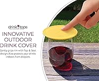 Vista 3 de Drink Tops Tap and Seal - Cubierta para vaso de bebida al aire libre, succiona suavemente a los vasos para mantener las partículas fuera y reducir