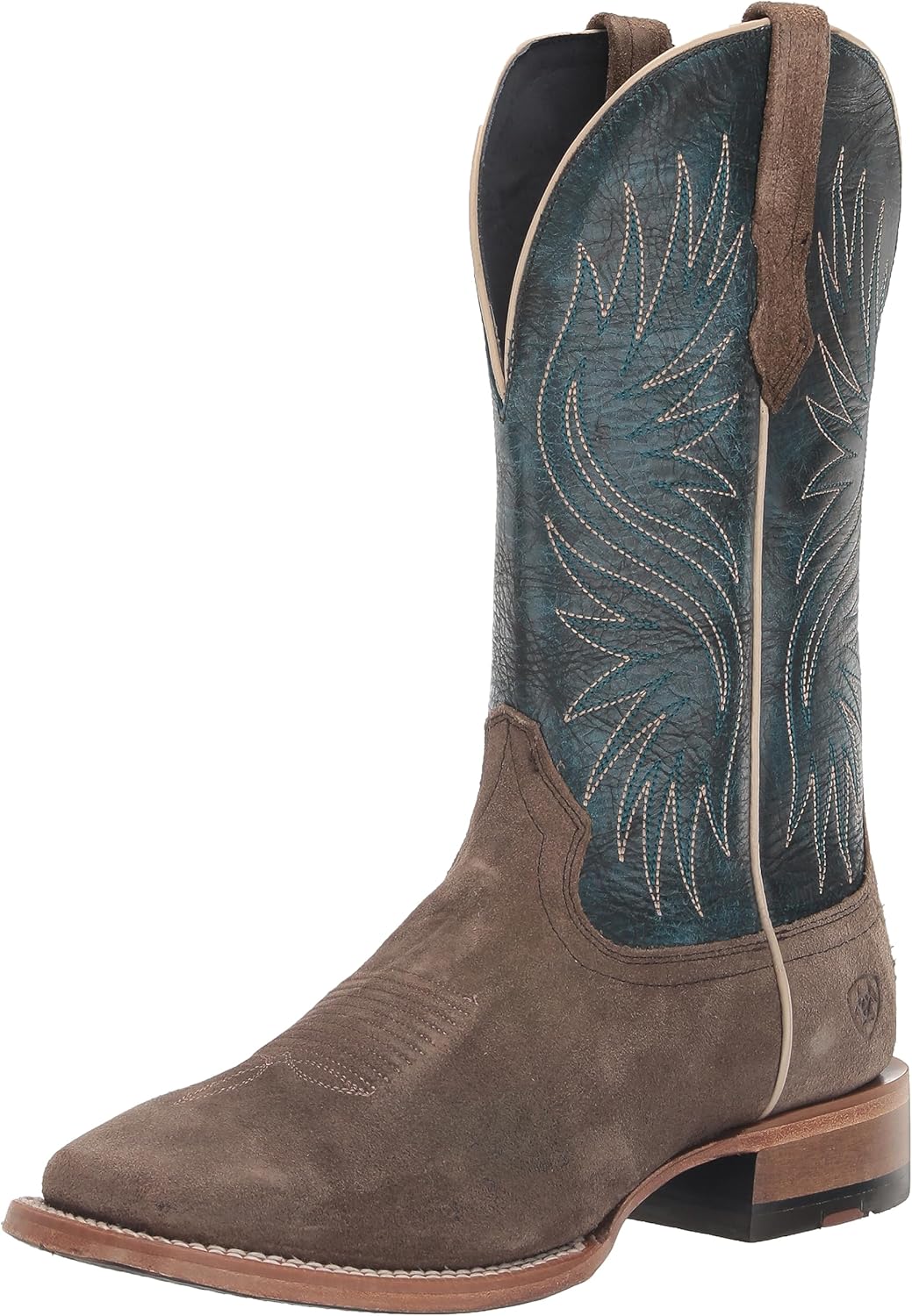 ARIAT Men's Circuit Rockridge Western Boot, Smokey Roughout/Ocean Blue, 10.5 Wide
