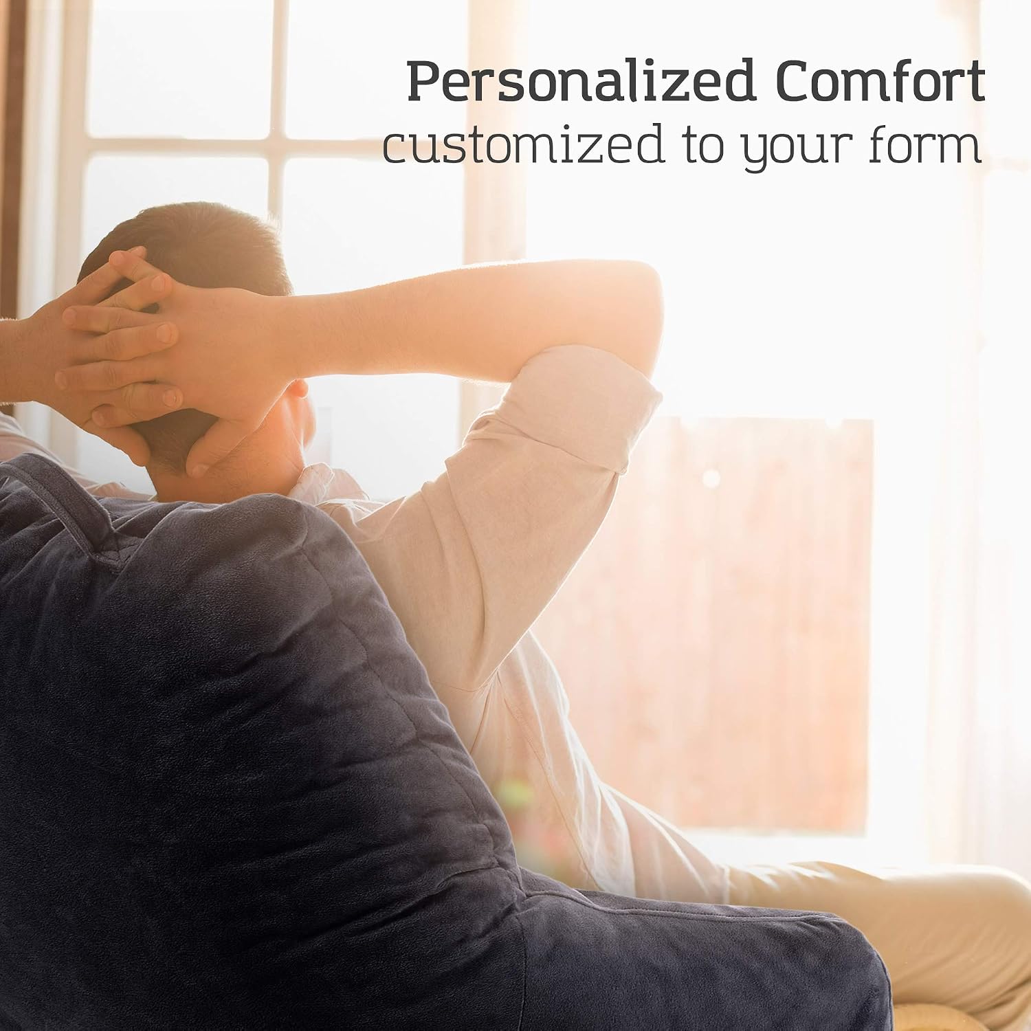 Red Nomad Reading Pillow with Arms - Soft & Comfortable Backrest Husband Pillow for Sitting in Bed, Gaming, Study, Lounge, or Watching TV - 18 inch, Grey