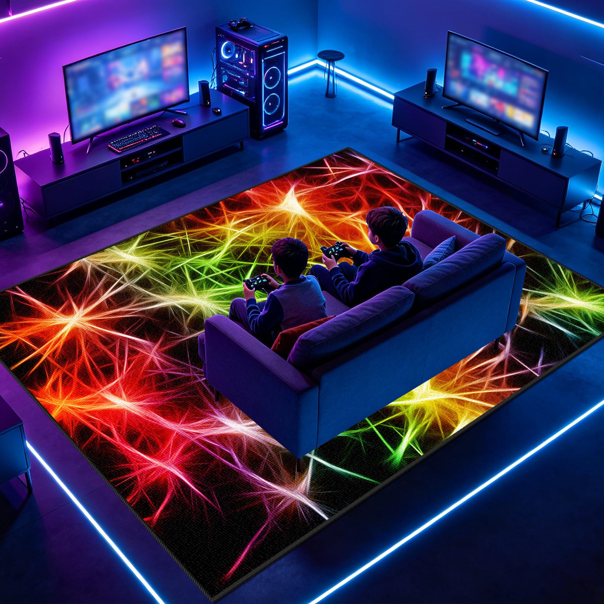 Tapis gamer pour salle de jeux et décoration de chambre de garçon ado