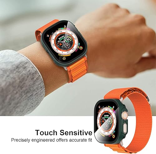 Vista 186 de Paquete de 2 fundas protectoras de pantalla de vidrio templado para Apple Watch Series 6/5/4/Series SE/SE 2/SE 3 de 1.575 pulgadas, funda protectora