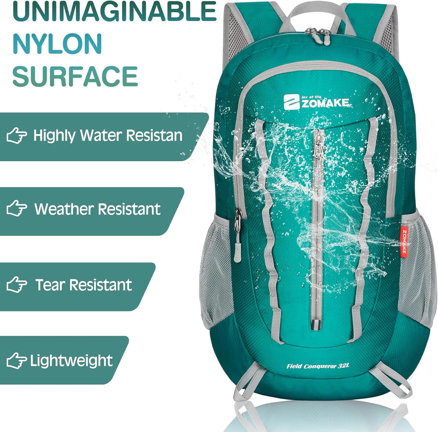 ZOMAKE Foldable Backpack 32L,Lightweight Rucksack Small backpacks Water
