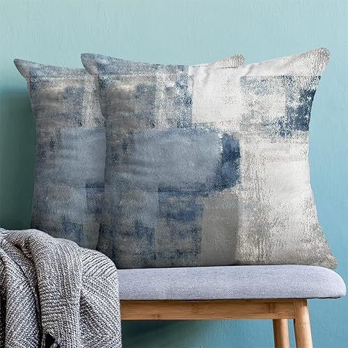 Miniatura 7 de Fundas de almohada de color marrón y gris fundas de almohada modernas de pintura abstracta para sofá fundas de almohada grises y blancas de 12 x 20