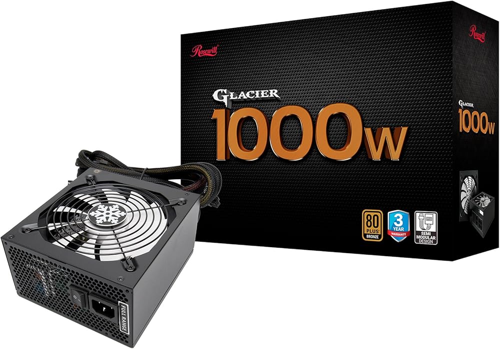 Rosewill Computer Modular Power Supply/PSU, Glacier Series 500 Watt 80 Plus Bronze Certified PSU with Silent 135mm Fan with Auto Fan Speed Control thumbnail 2