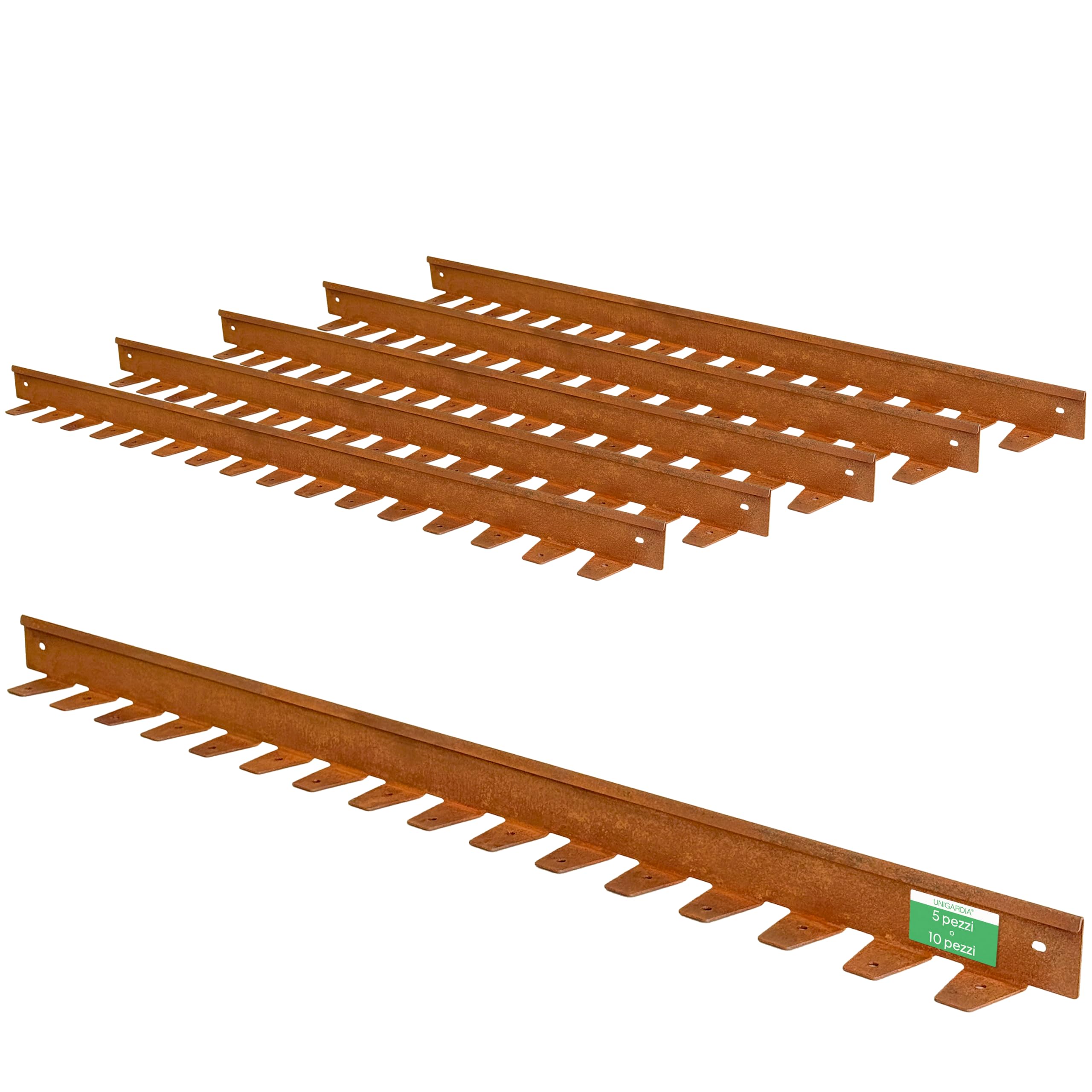 UNIGARDIA Bordura per Aiuola in Acciaio Corten 5 m, Altezza 5 cm