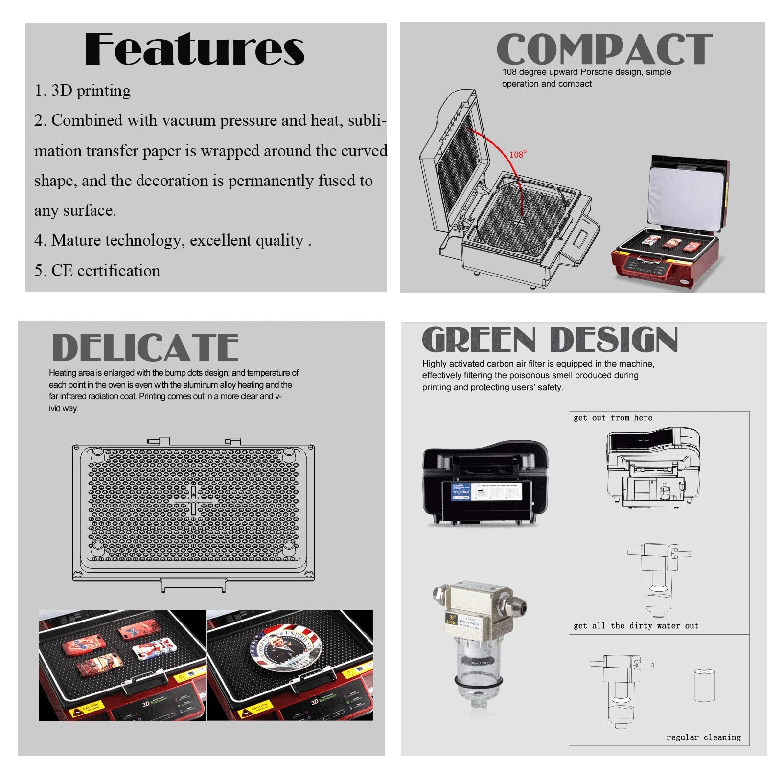 Amazon.com: LGXEnzhuo 3D Heat Press Sublimation Machine 2800W