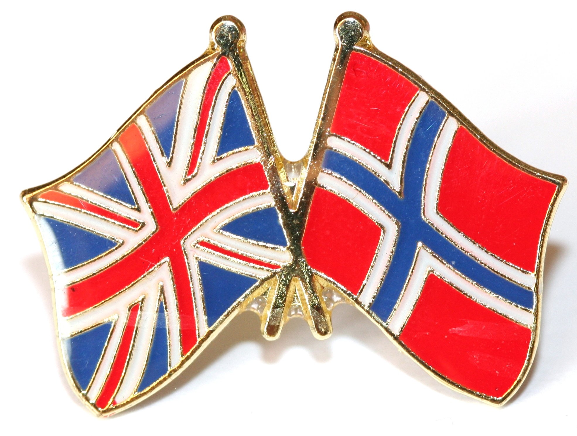 UK & Norway Friendship Flag Pin Badge