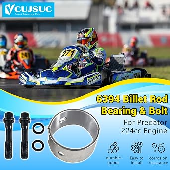 Billet Rod Bearing & Bolt Set for Harbor Freight Predator 224cc Engines for Honda & Clone GX200 GX160 196cc 6.5Hp Engines